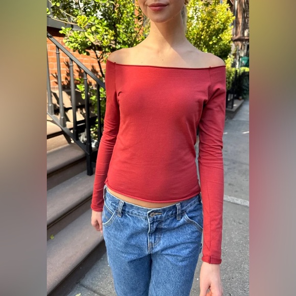 Brandy Melville Tops Brandy Melville Red Bonnie Top Poshmark
